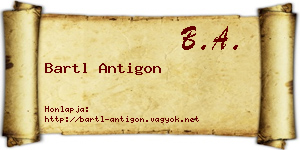 Bartl Antigon névjegykártya